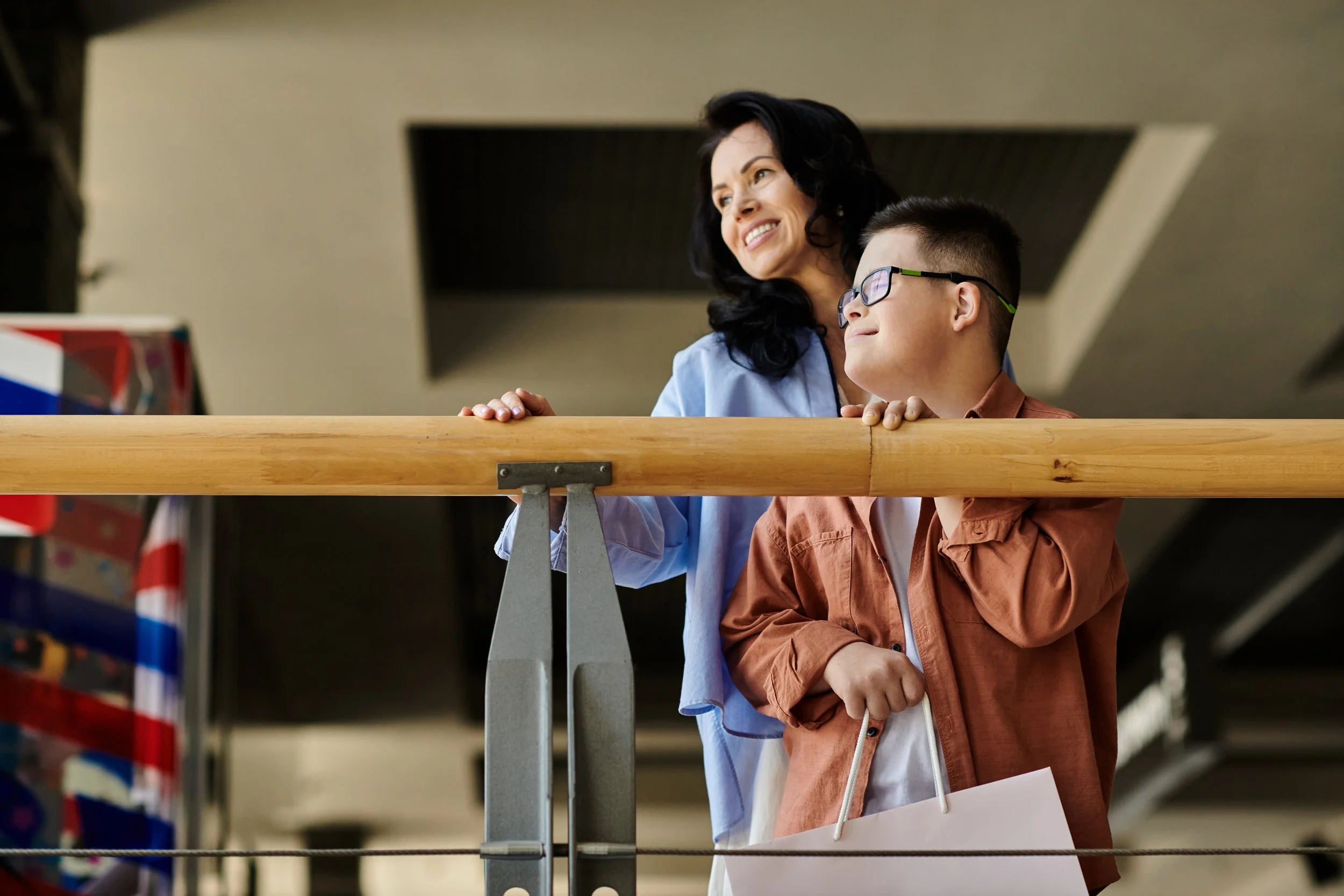 Mother and Son enjoying community activity
