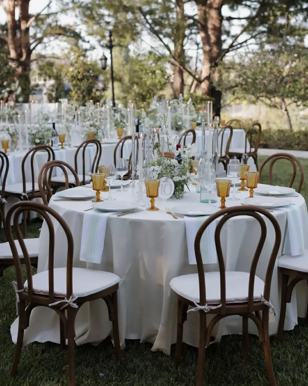 Chloe + Parker&rsquo;s celebration unfolded in soft blues, greens, and creams, each detail carefully designed to reflect their vision. With @sierrajamesevents bringing their ideas to life, every detail felt completely theirs.

Rentals: @renowned.even