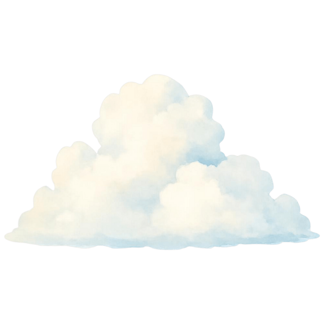 White fluffy clouds.