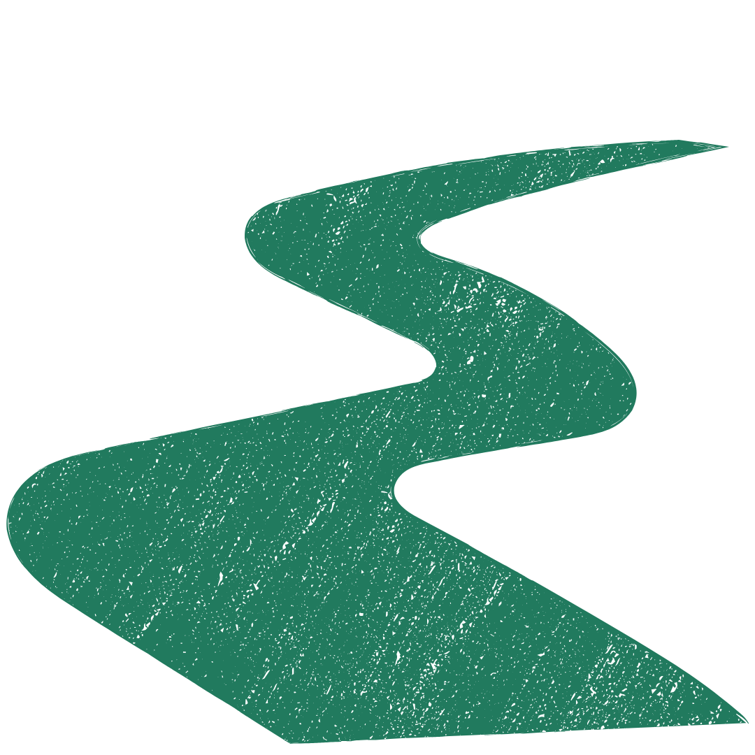 A pathway with a camp sign symbolizing a more engaging way  to learn Arabic.