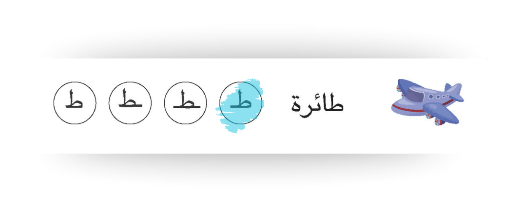 Airplane with Arabic letters joined together to form words.