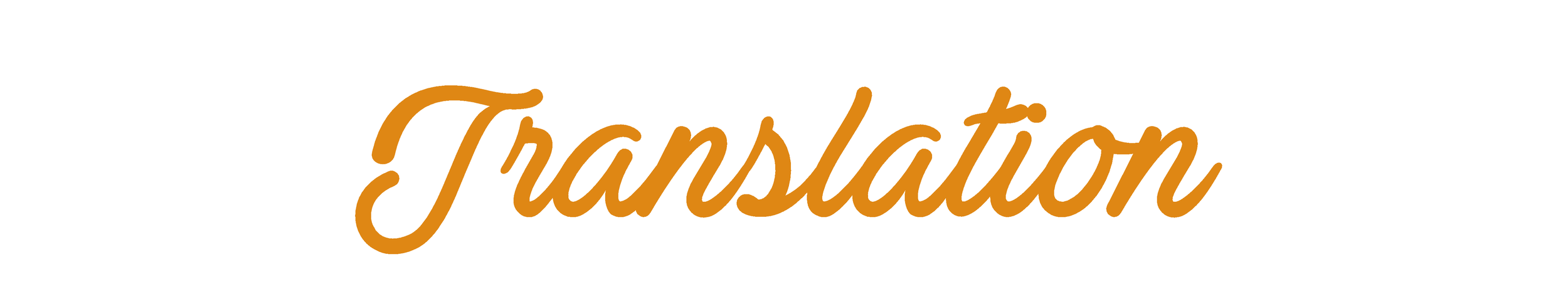 Text that says 'Translation' in orange cursive font.