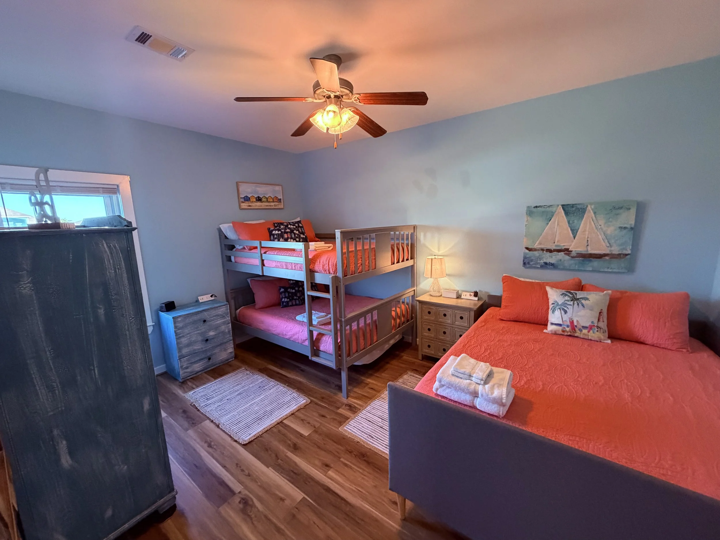 Full Size Bunks and Queen Bed 