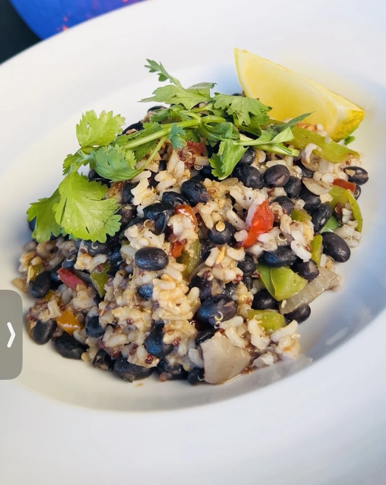 Black bean and rice are perfect any day and vegan!