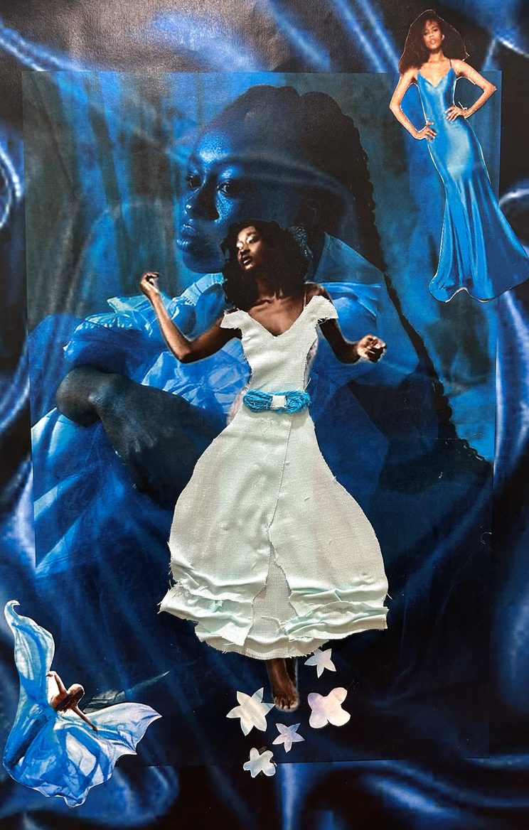 The designs were constructed using found fabrics from my home as an homage, emphasizing texture, memory, and care. 