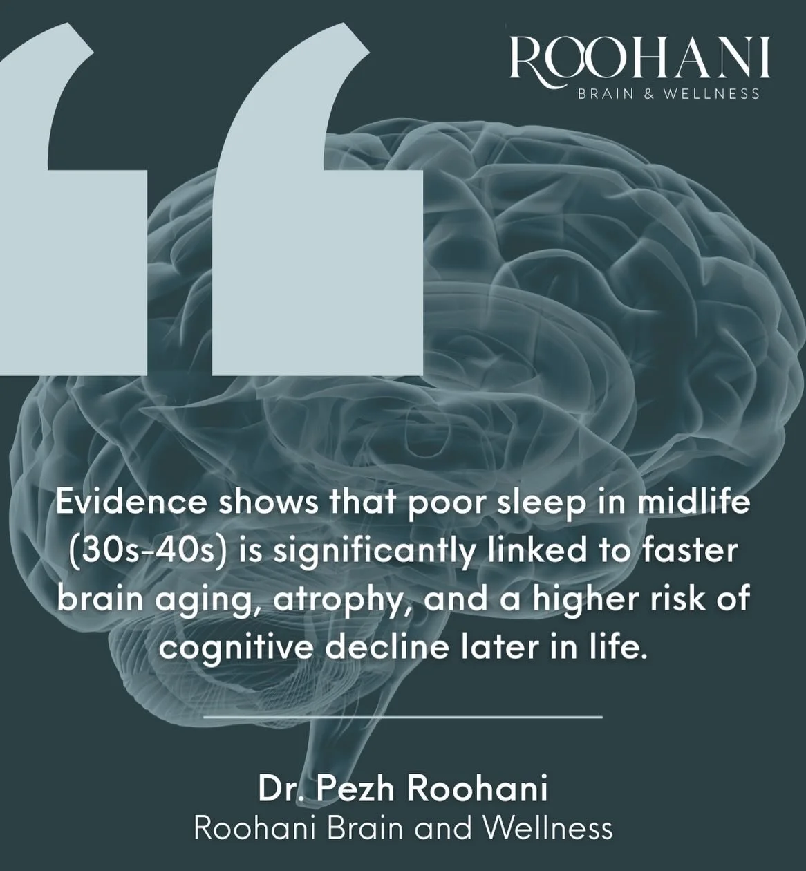 🧠 Your sleep in your 30s and 40s matters more than you think.

Emerging research shows that poor sleep in midlife is linked to faster brain aging, brain atrophy, and a higher risk of cognitive decline later in life.

This isn&rsquo;t just about feel