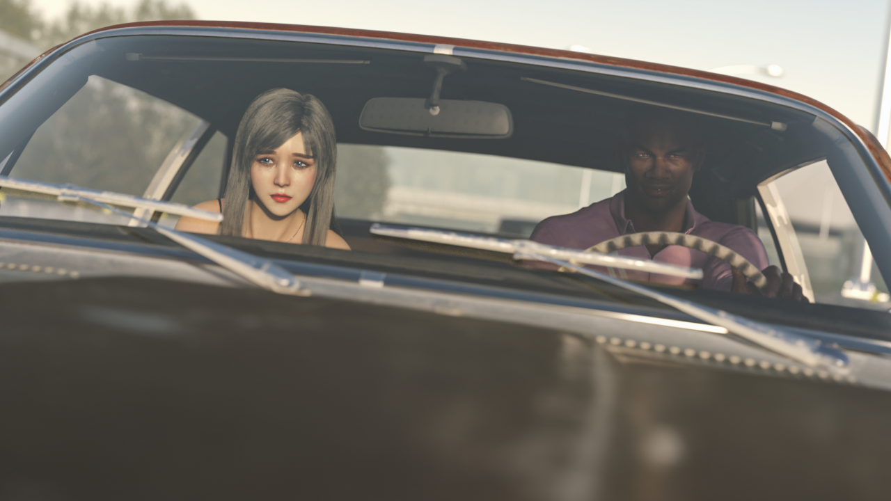 Lisa in a car with Troy going home from Jayce's Party