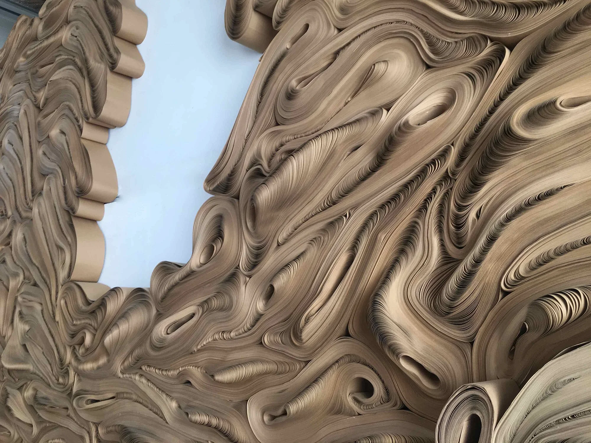 Force of Nature: Escalante (detail), 2008-Present, Recycled craft paper rolls, Site-Specific Installation, Dimensions Variable