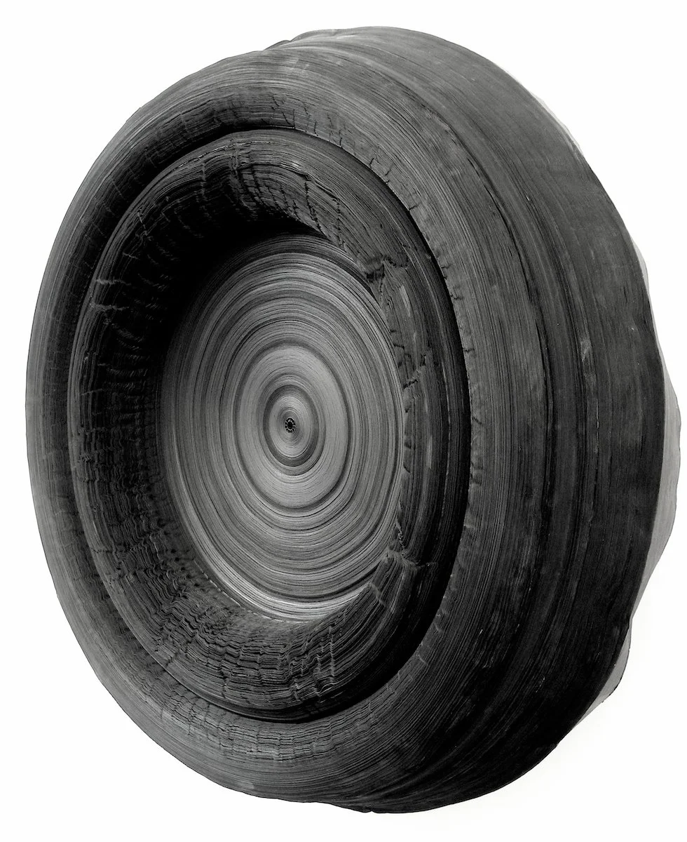 Black, Rolled Paper, Sumi Ink, glue, 40"x40"x9"
