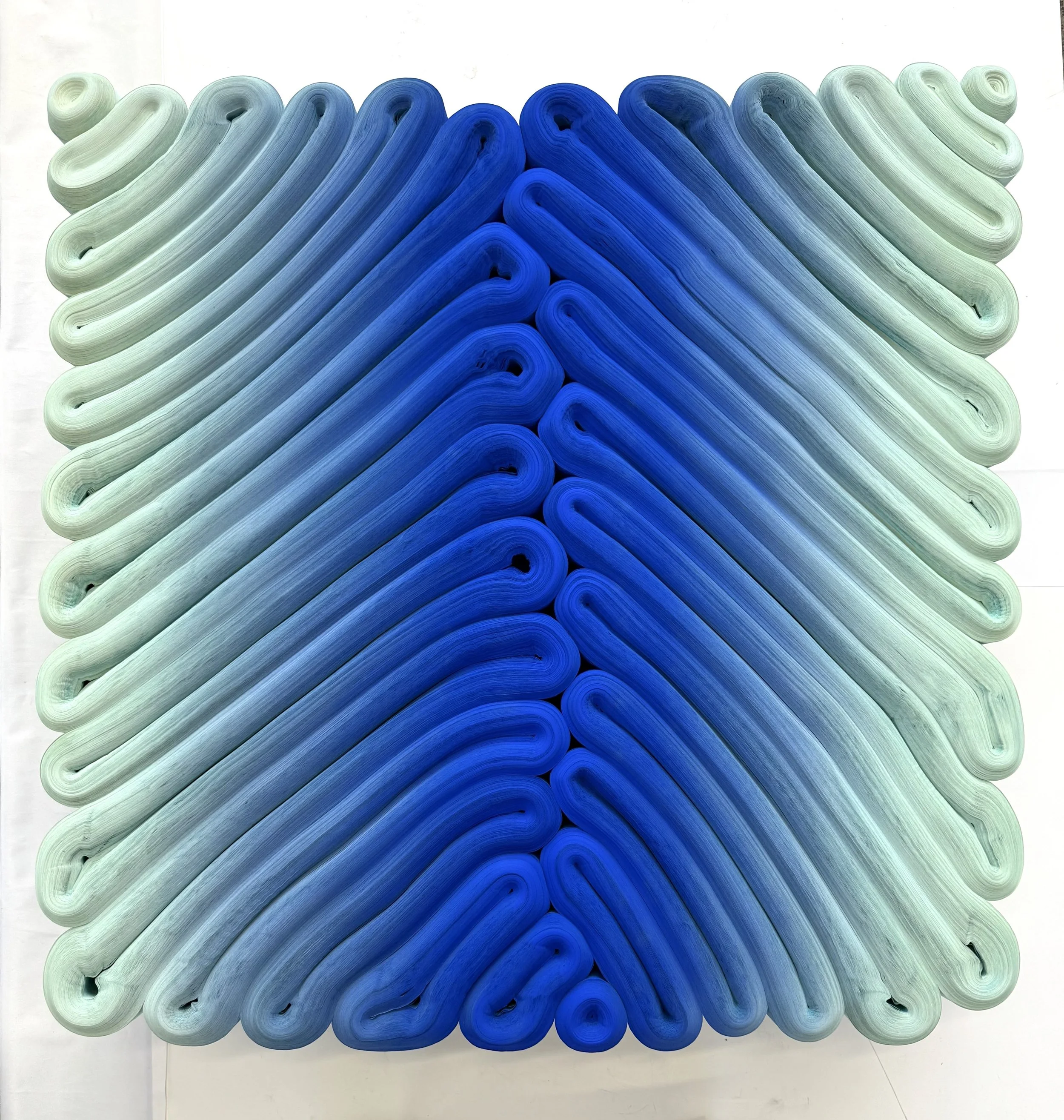 Rhombus, Rolled Paper, Sumi Ink, glue, 45"x45"x5"