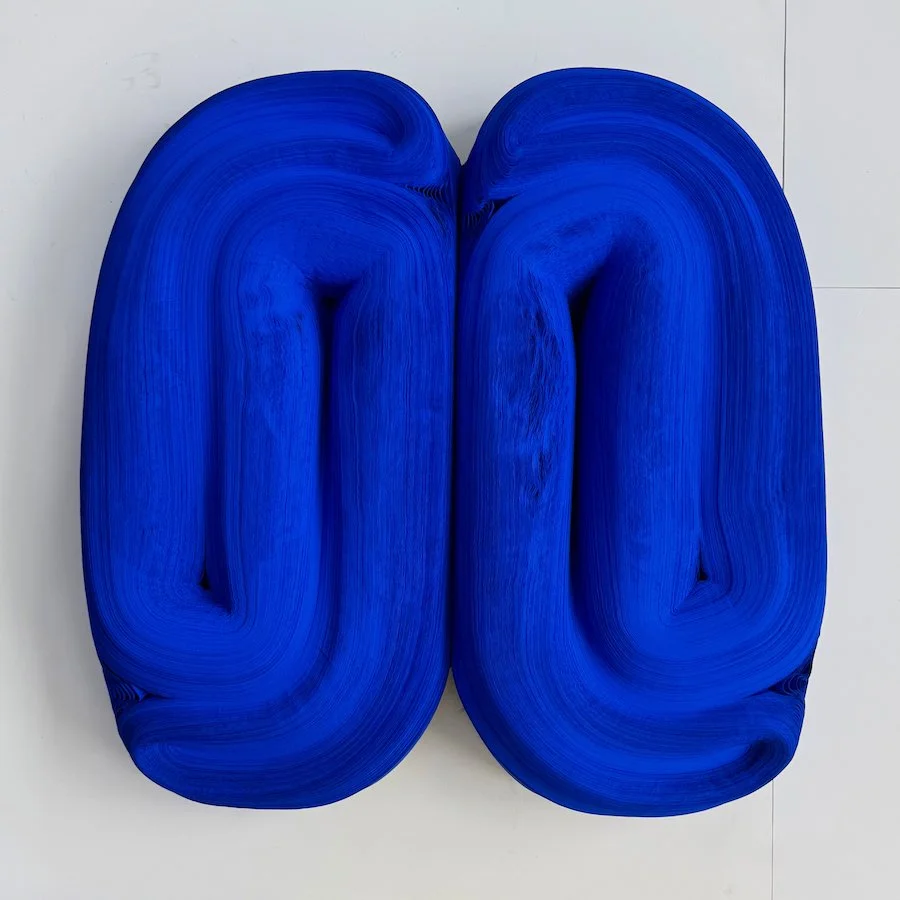Ultramarine Blue, Rolled paper, Pigmented Ink, 32”x31”x6”