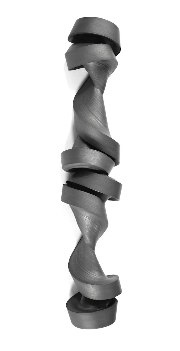 Black, 2017, Rolled paper, colored ink and glue, 44.9 x 13.8 x 9.8 in