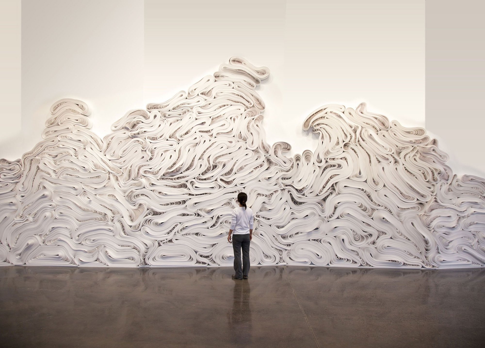 Force of Nature: Shiro, 2015-Present, Recycled craft paper rolls, Site-Specific Installation, Dimensions Variable