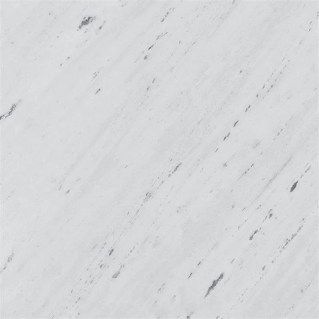 White marble surface with gray veining.