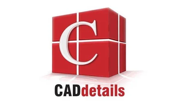 Logo with a red cube and a large white letter C, with 'CAD details' text below.