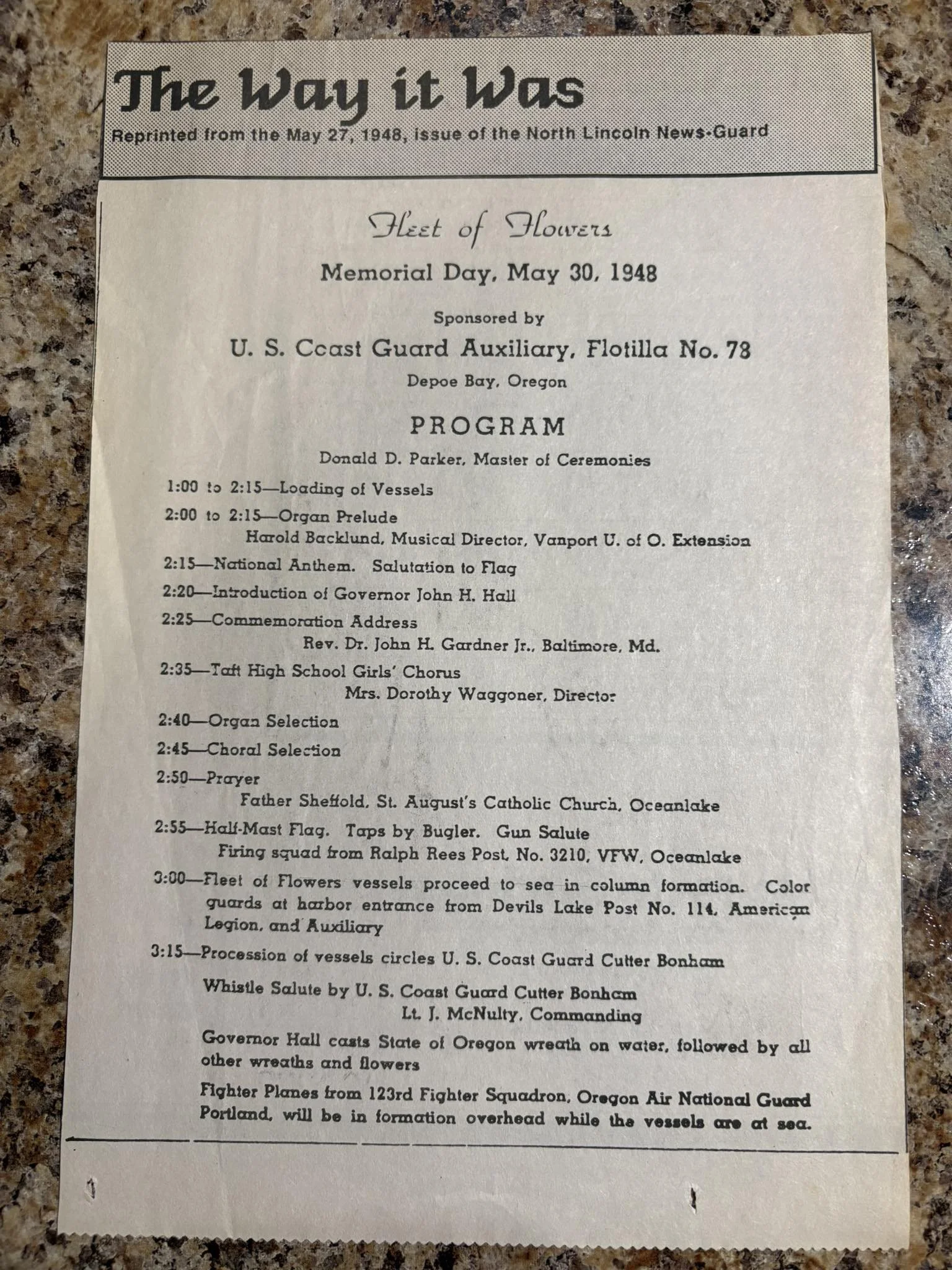 Fleet of Flowers 1948 Program