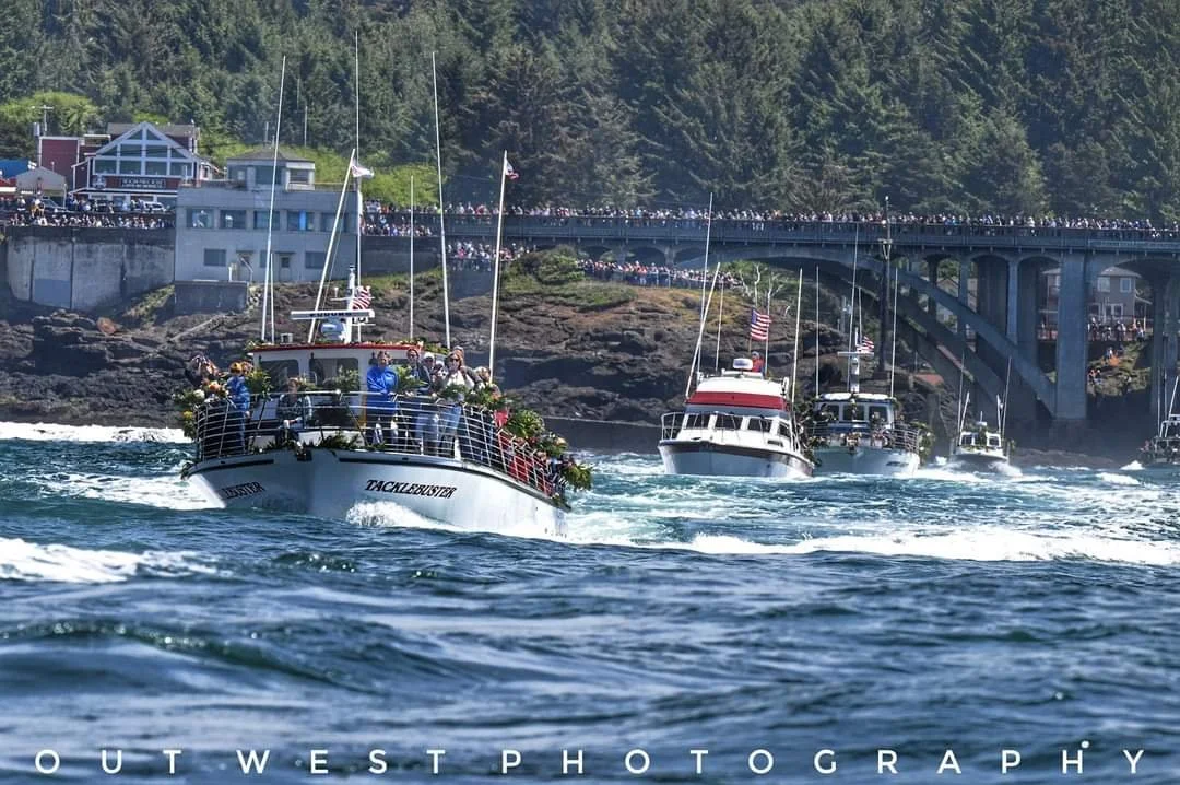 Fleet of flowers in Depoe Bay, Oregon