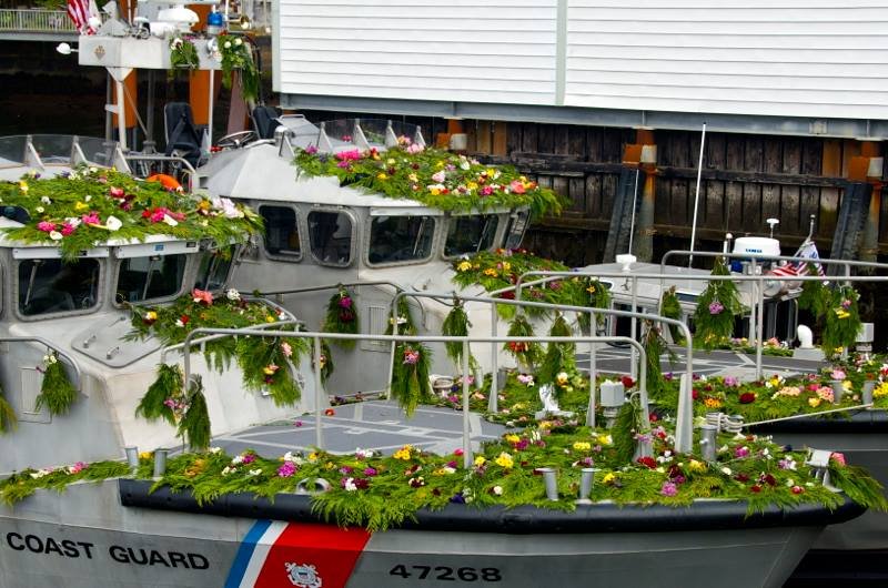 Fleet of flowers in Depoe Bay, Oregon