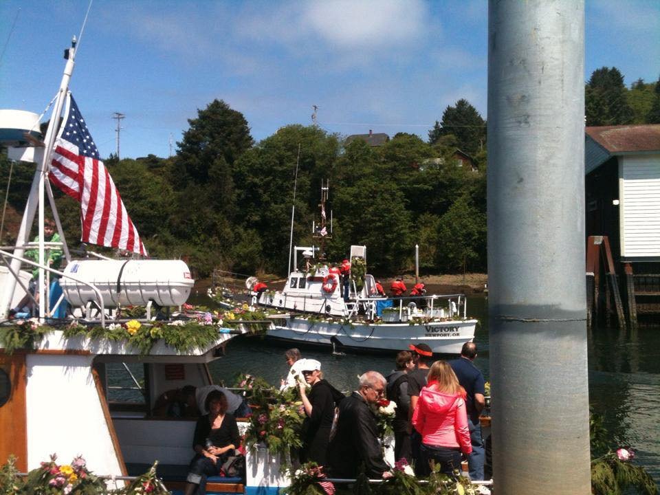 Fleet of flowers in Depoe Bay, Oregon