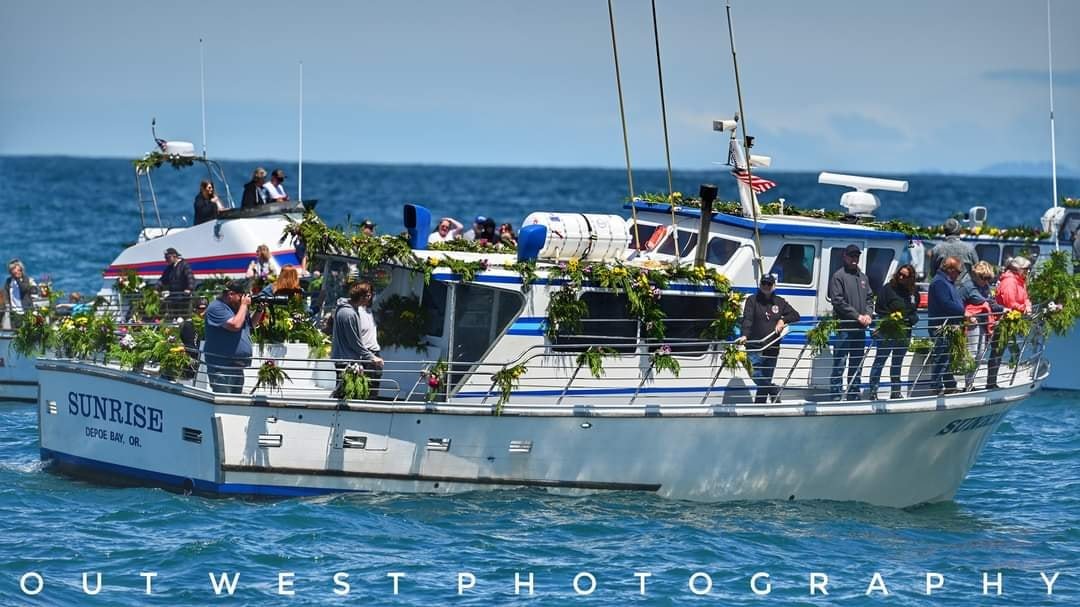Fleet of flowers in Depoe Bay, Oregon