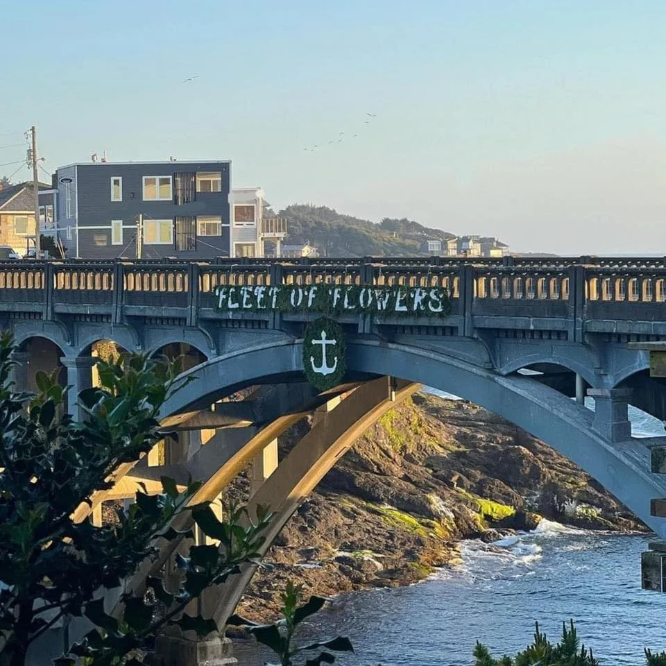 Fleet of flowers in Depoe Bay, Oregon