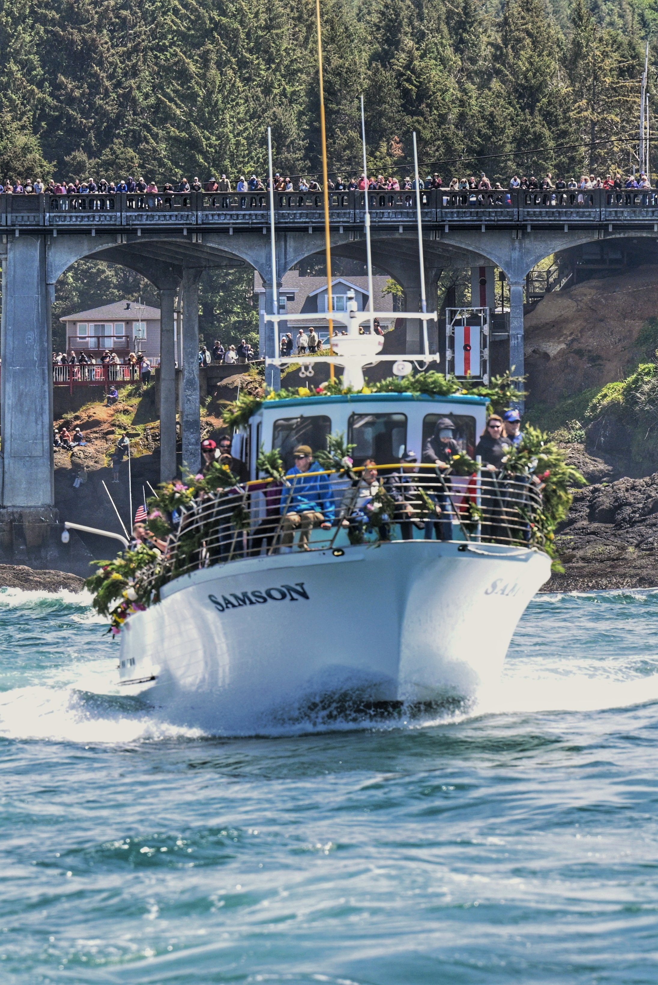 Samson vessel at the Fleet of flowers in Depoe Bay, Oregon