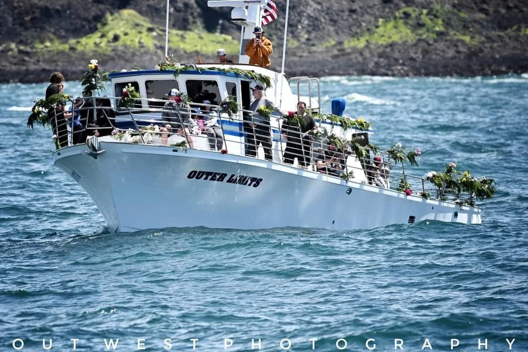 Fleet of flowers in Depoe Bay, Oregon
