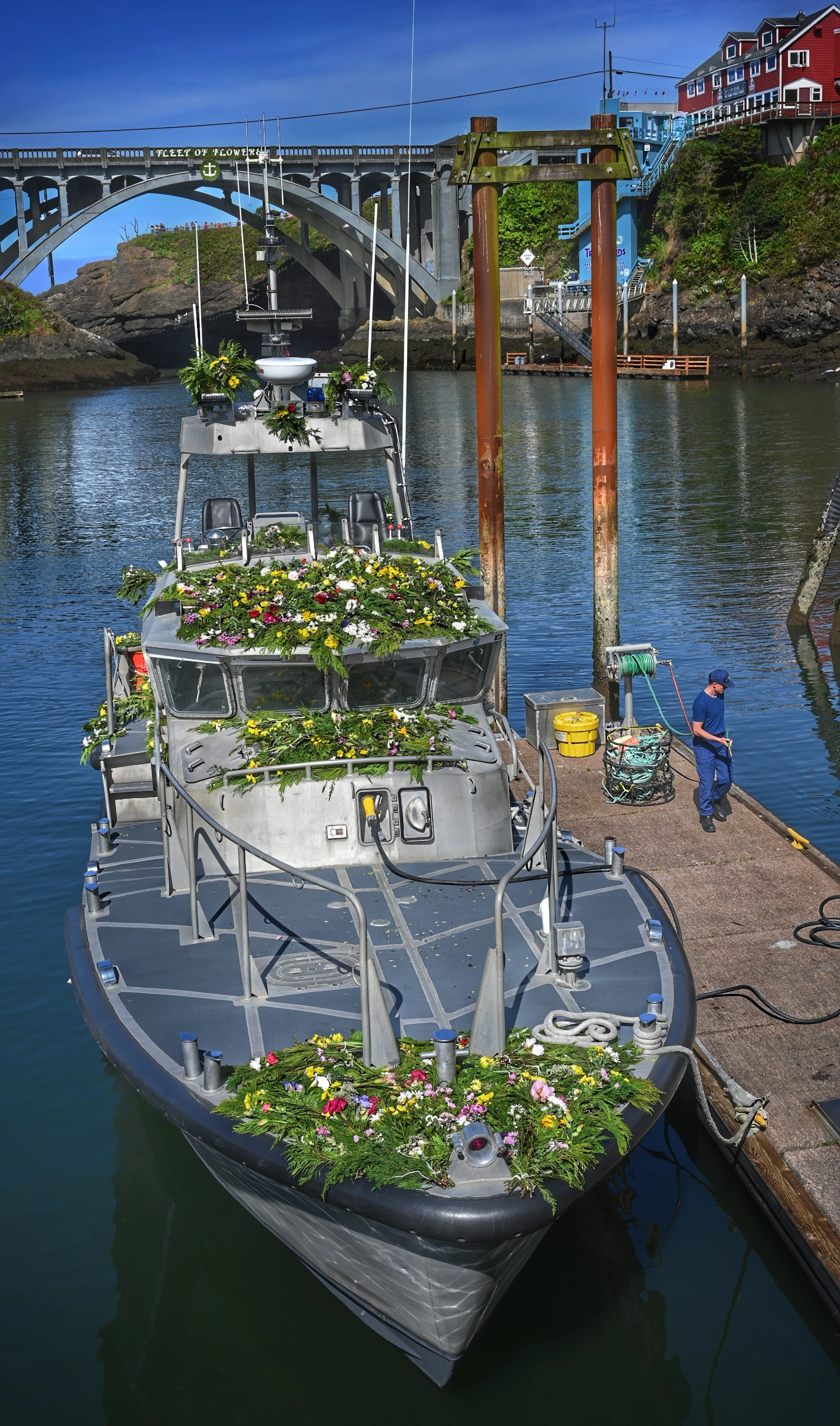 Fleet of flowers in Depoe Bay, Oregon