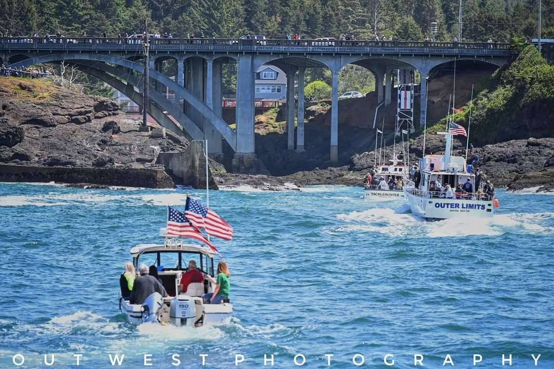 Fleet of flowers in Depoe Bay, Oregon