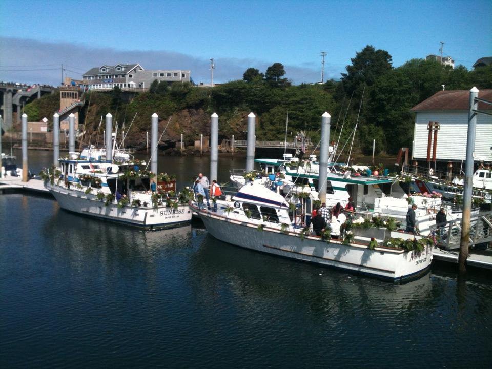 Fleet of flowers in Depoe Bay, Oregon
