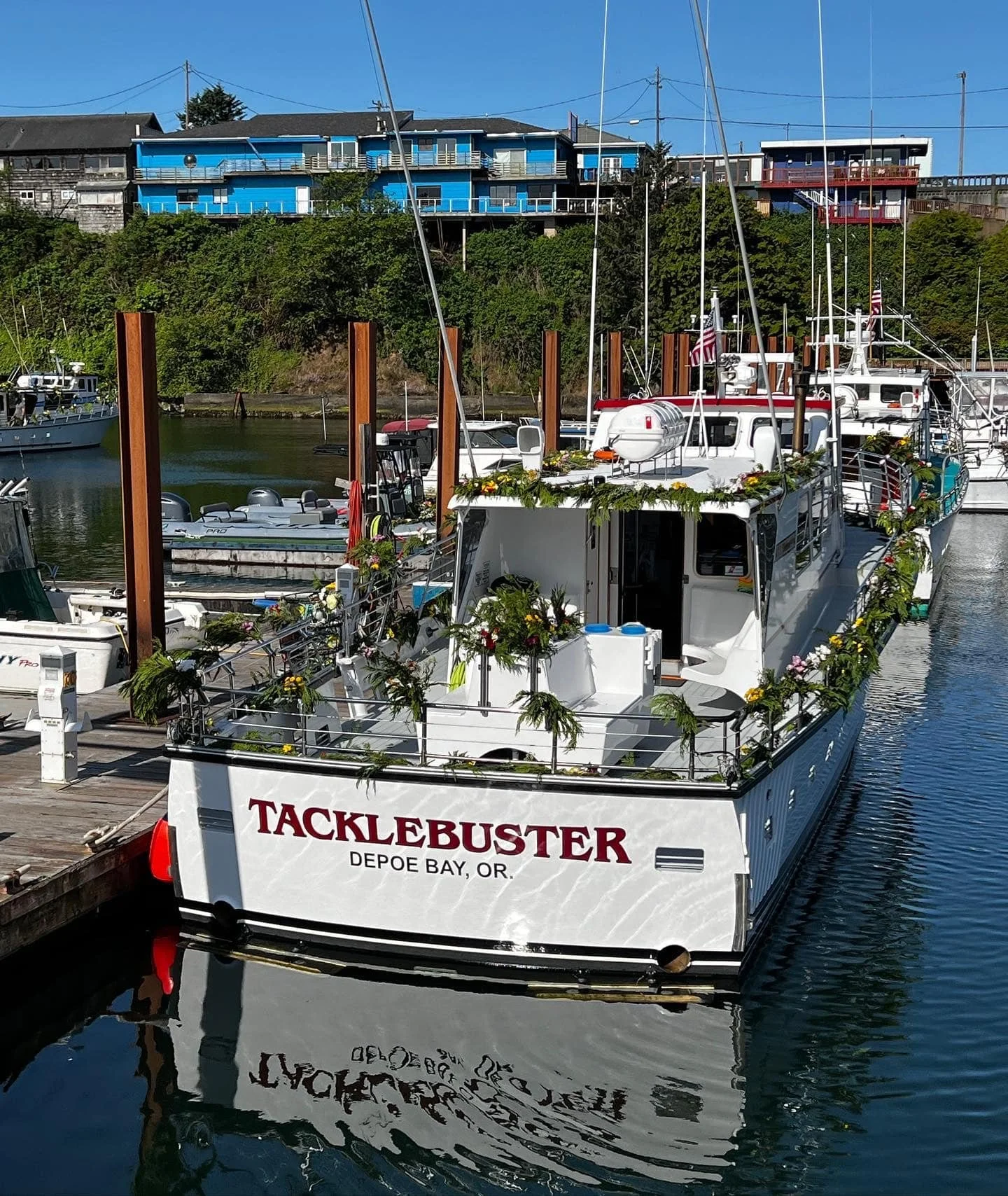 Fleet of flowers in Depoe Bay, Oregon