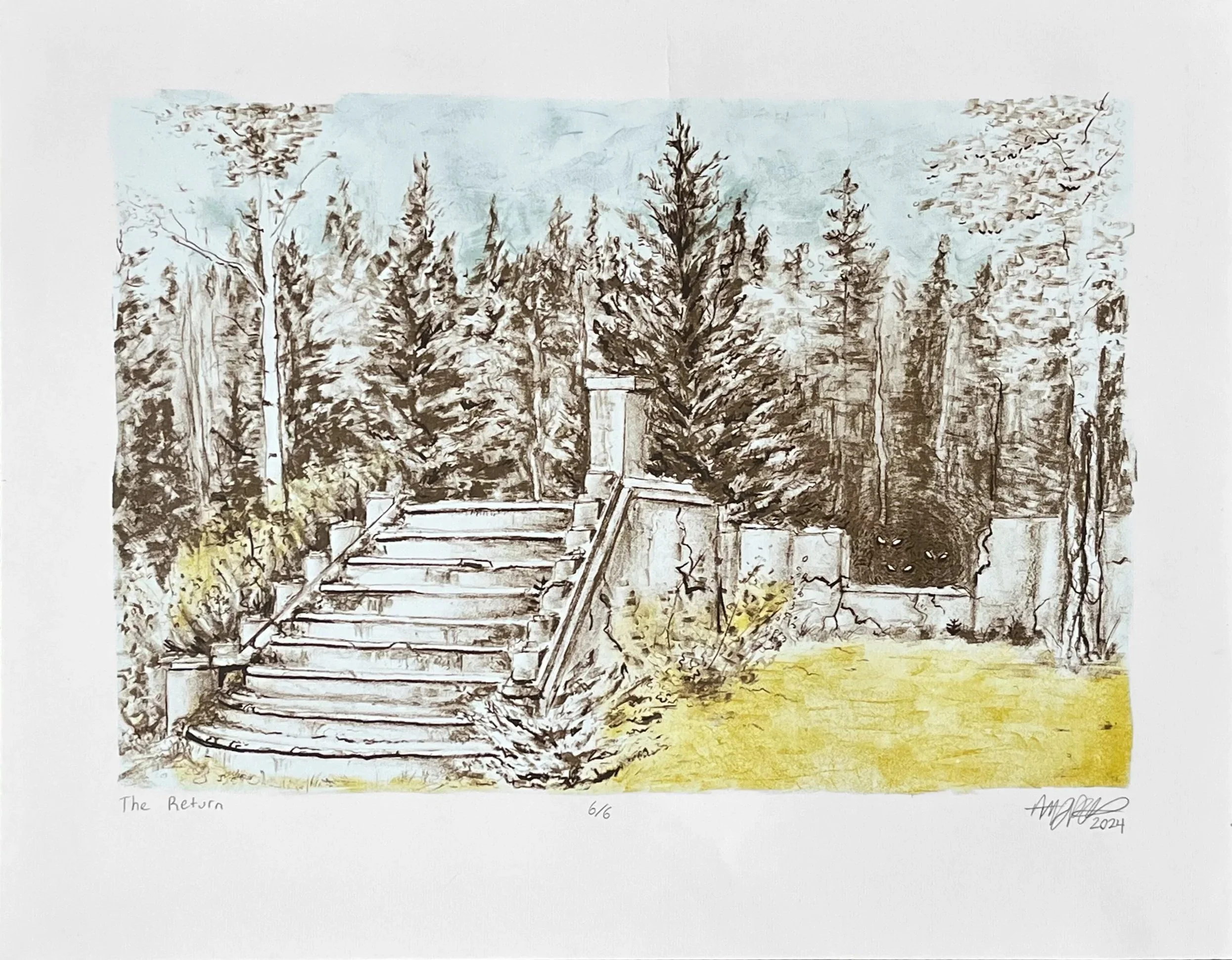 The Return, 23 x 18", Lithograph, 2024