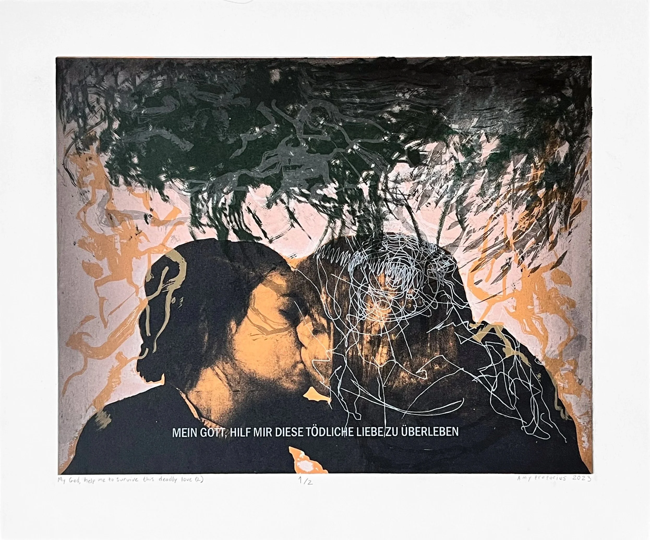 My God, Help Me to Survive This Deadly Love (2), 22 x 18", Screenprint, 2023