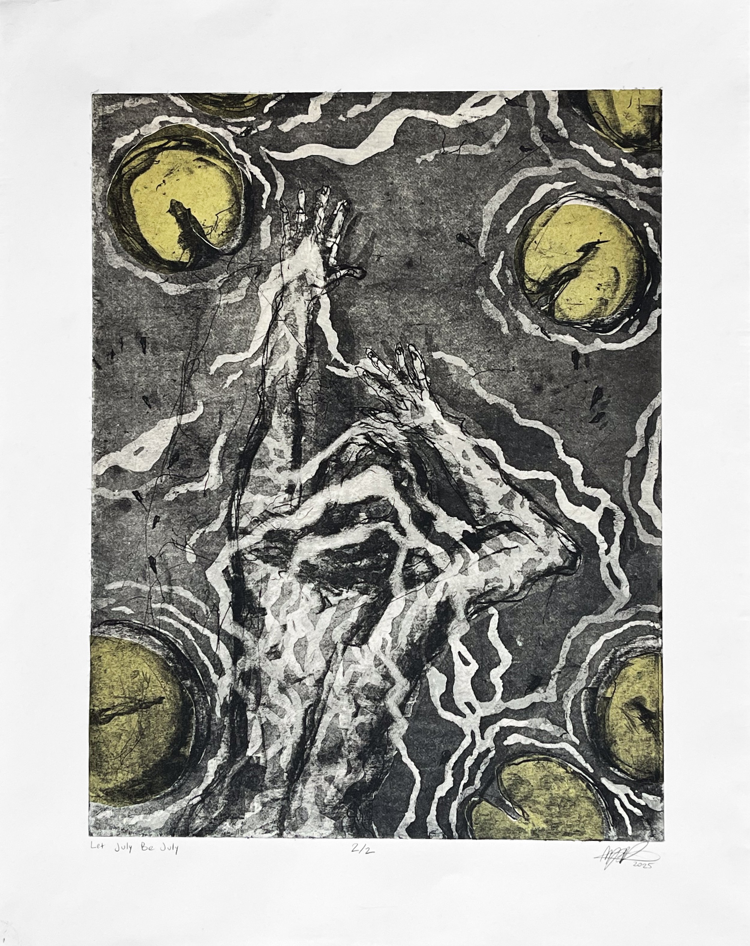 Let July Be July, 20 x 26", Etching, 2025