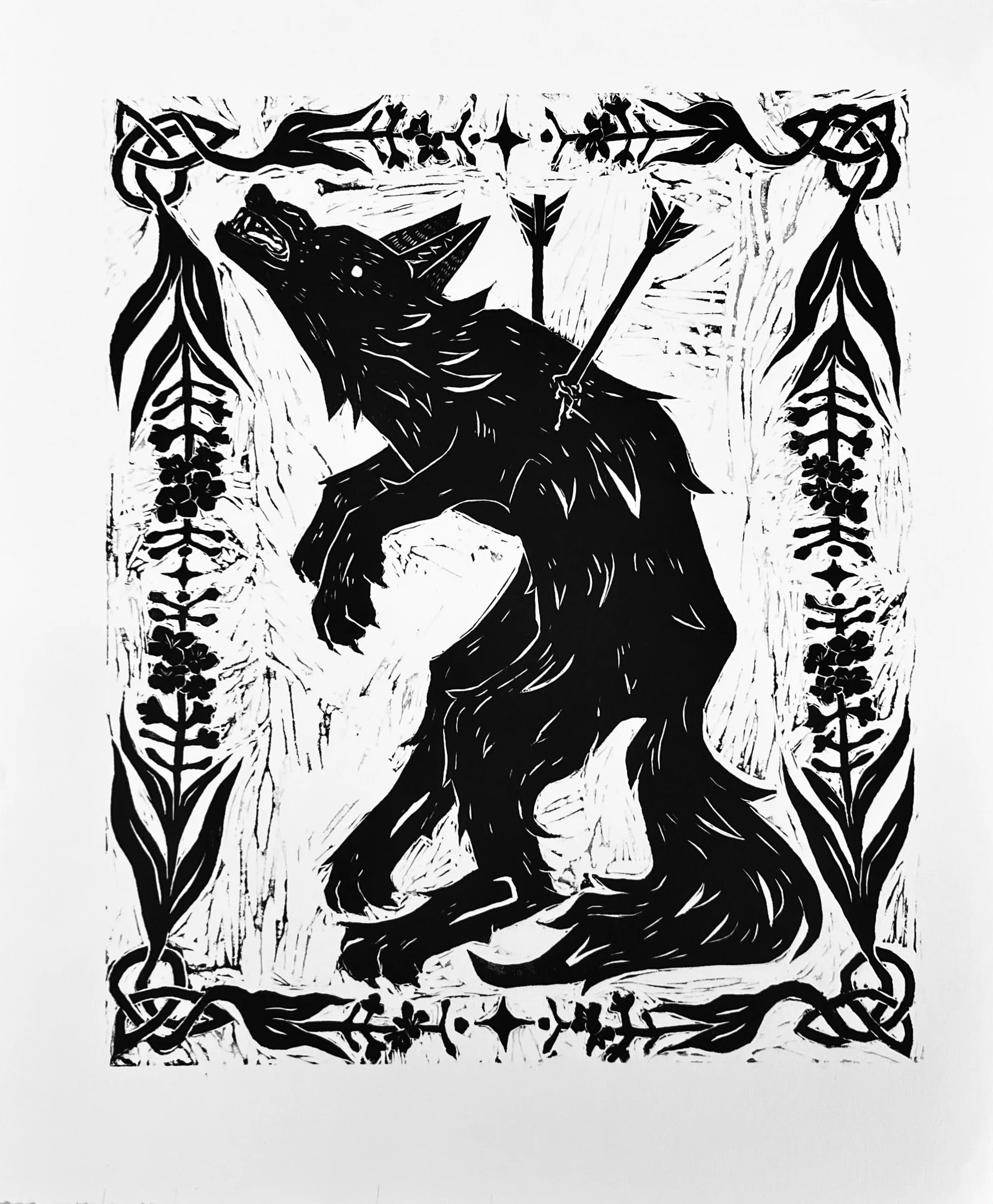 Resilience, 14 x 15.5", Linocut, 2026