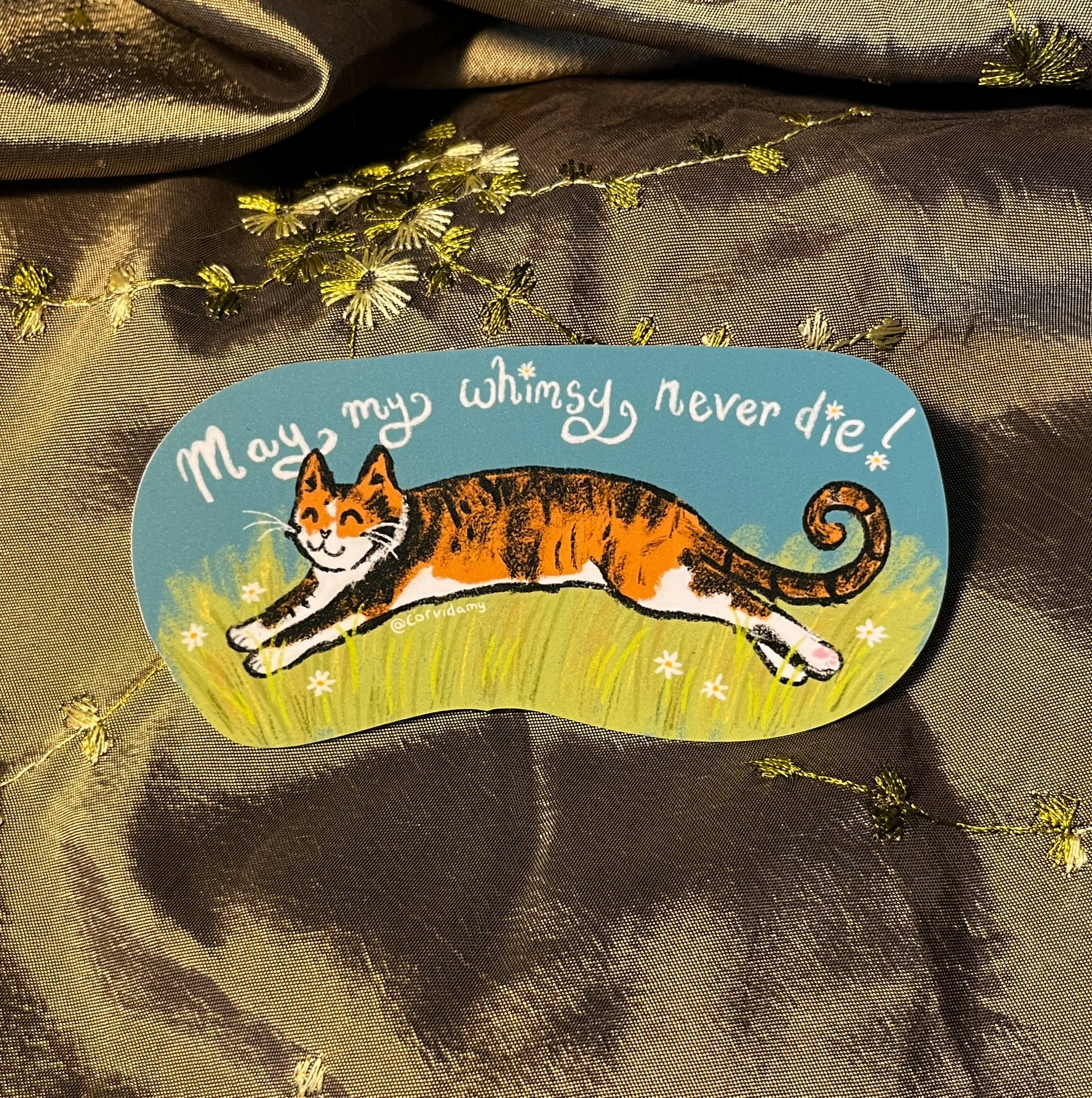 Whimsical Cat Sticker
