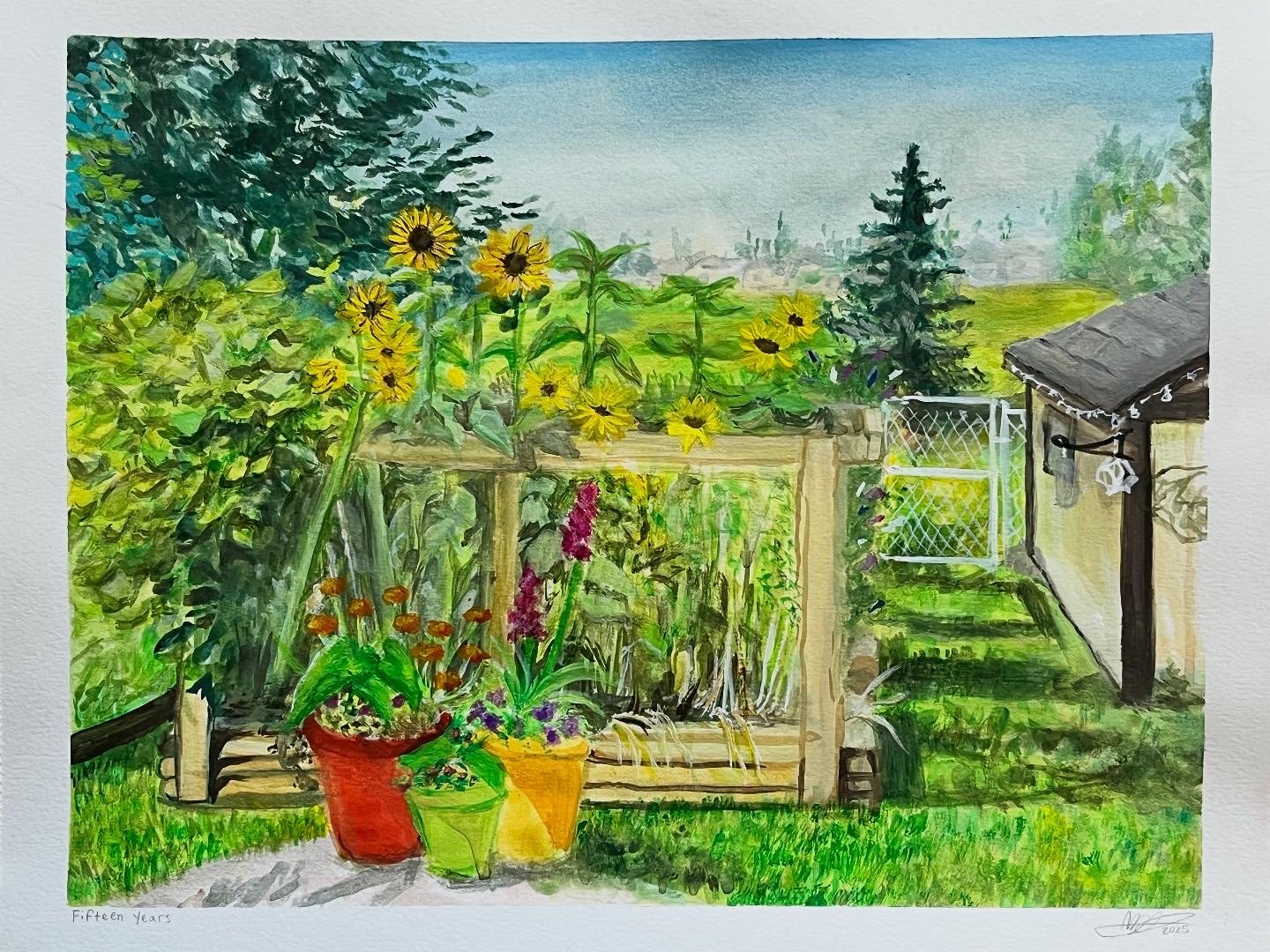 Fifteen Years, 11 x 14", Gouache, 2025