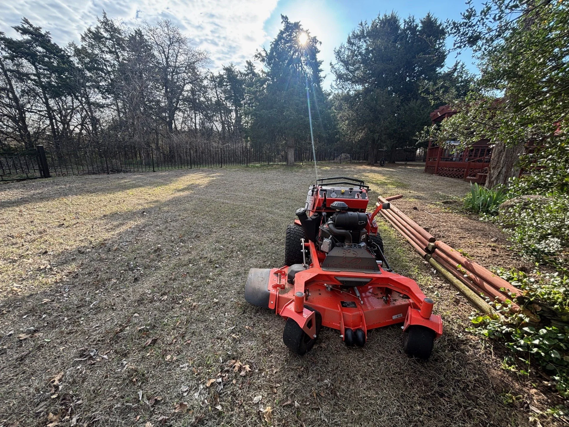 Residential lawn maintenance in Yale, OK – yard kept clean and consistent with weekly service