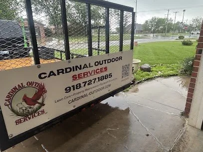 Lawn in Cushing, Oklahoma the day after service, even after overnight rain. Clean cut, crisp edges, and a well-maintained finish that holds up.