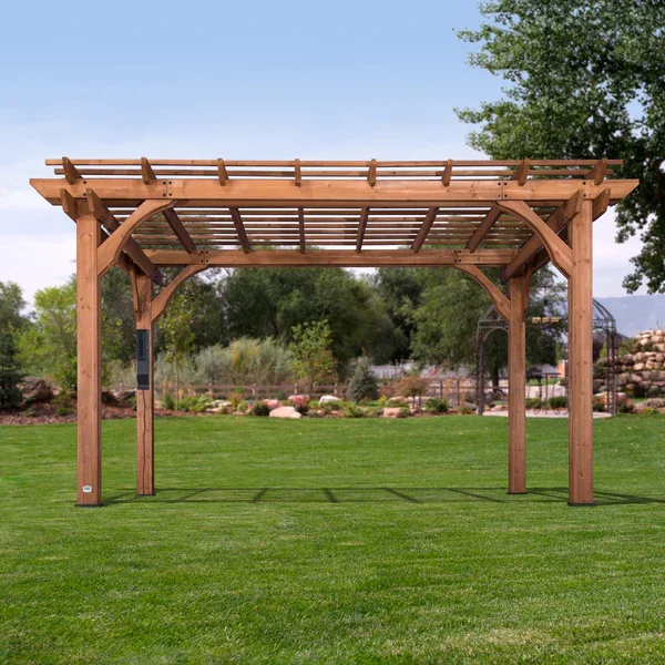 Beaumont 14x10 cedar pergola by Backyard Discovery front view