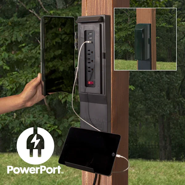 Backyard Discovery pergola PowerPort outdoor electrical outlet and USB charging station