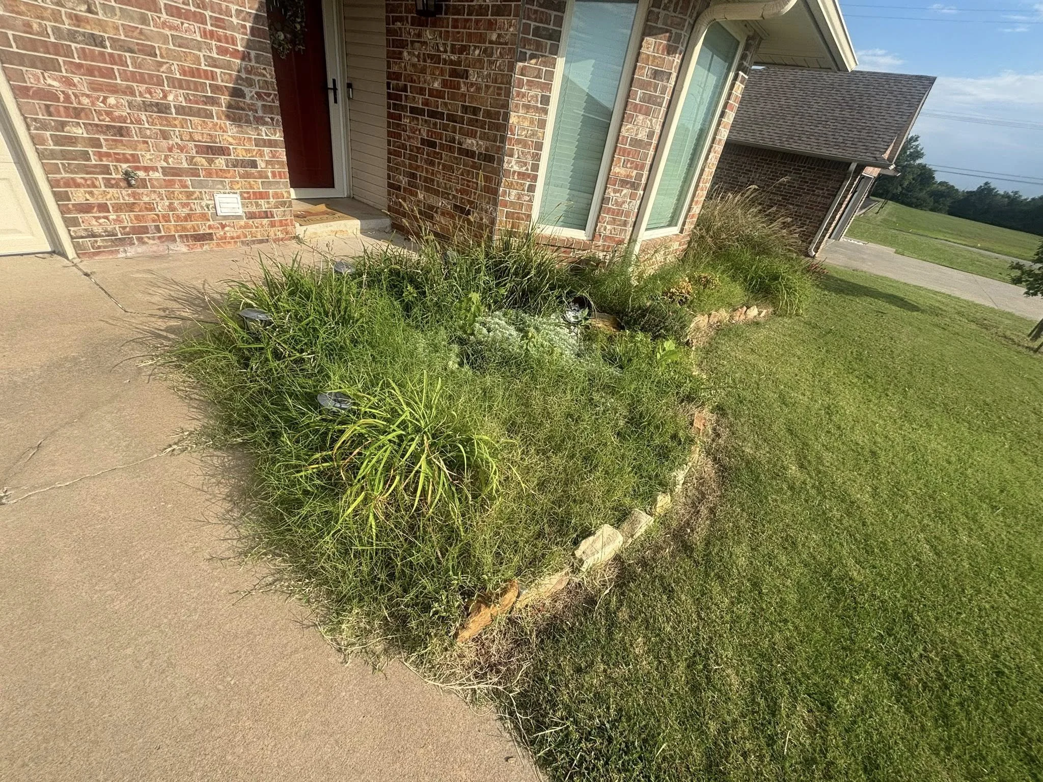 Flower Bed Cleanup (Before) - Cushing, Oklahoma