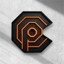 Black patch with orange embroidered Pixel logo on a gray surface