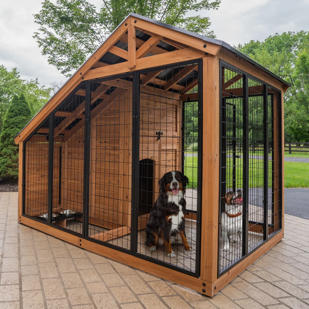 Backyard Discovery outdoor dog kennel enclosure with wood frame