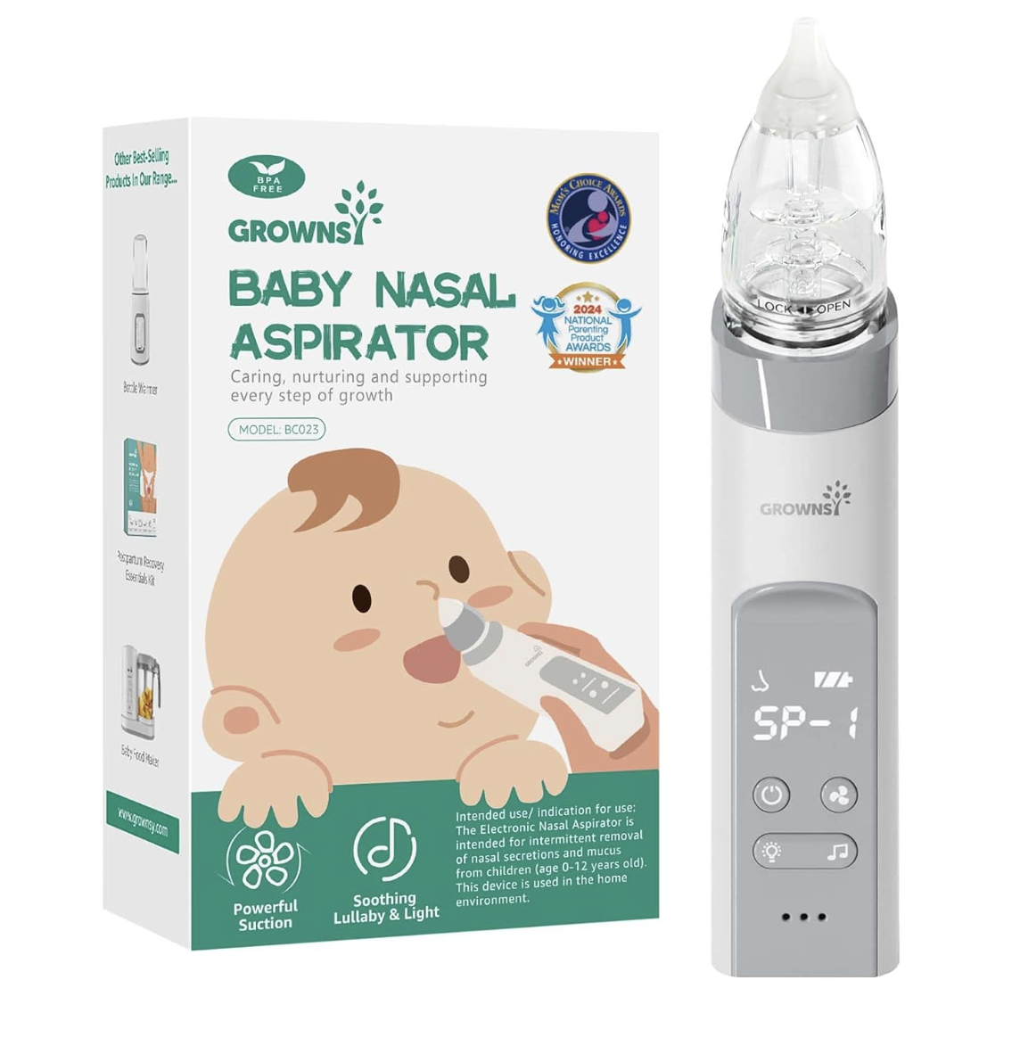 GROWNSY Nasal Aspirator for Baby, Electric Baby Nose Sucker