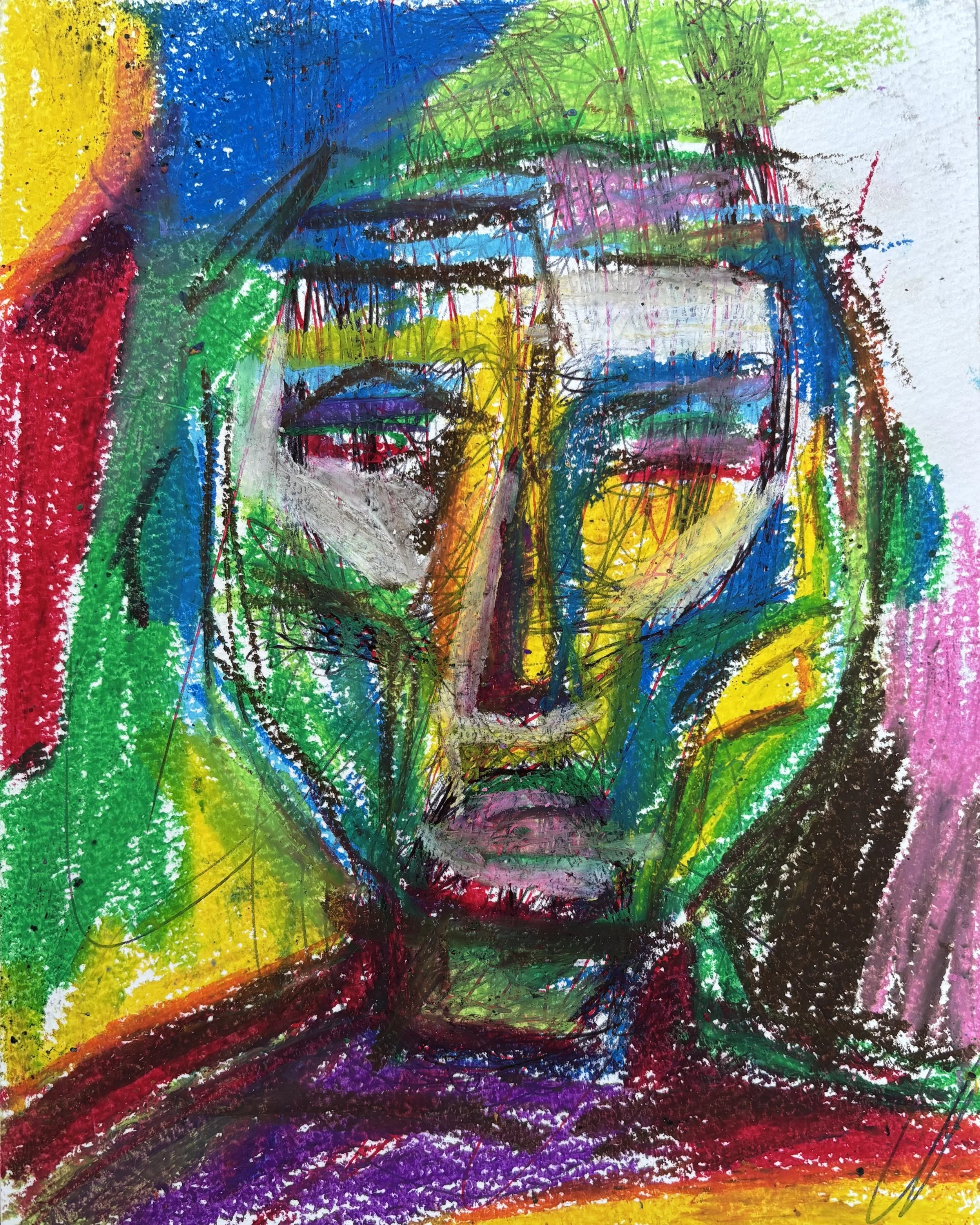 UNTITLED 1, 2025. Oil pastels, 6 x 7.5 inches.