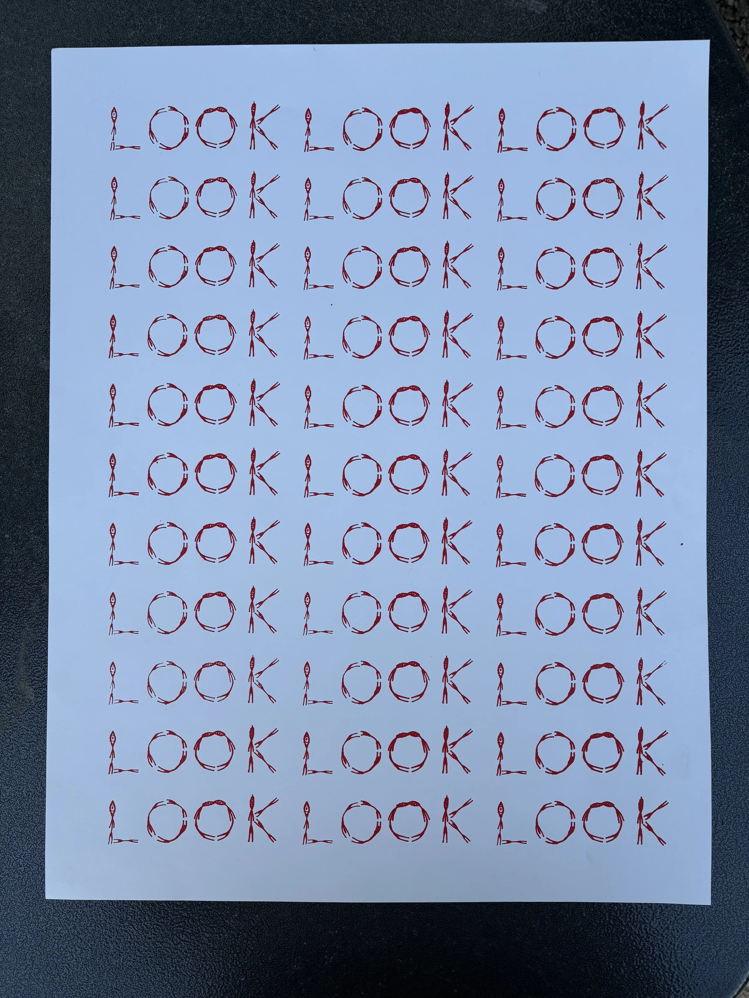 LOOK 2, 2025. Silk screen print, 15 x 19 inches.