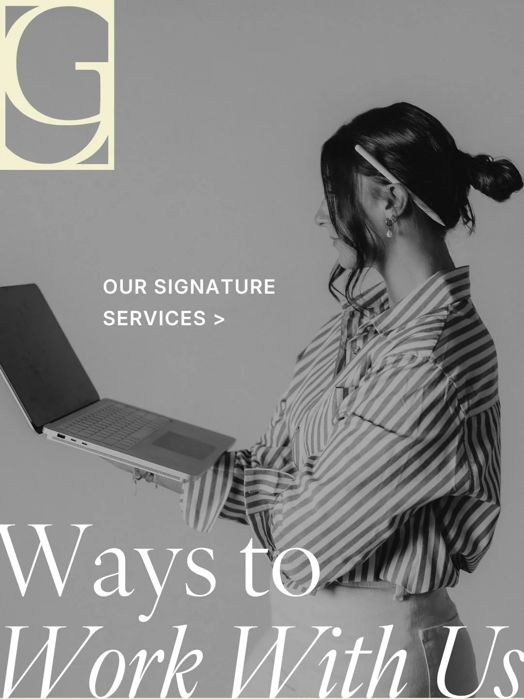 Here at Good Golden Creative, our work is centered around three core signature services: Brand Identity, Custom Websites, and Studio Days.

Each offering is intentionally designed to meet you where you are, with packages that reflect the stage and st