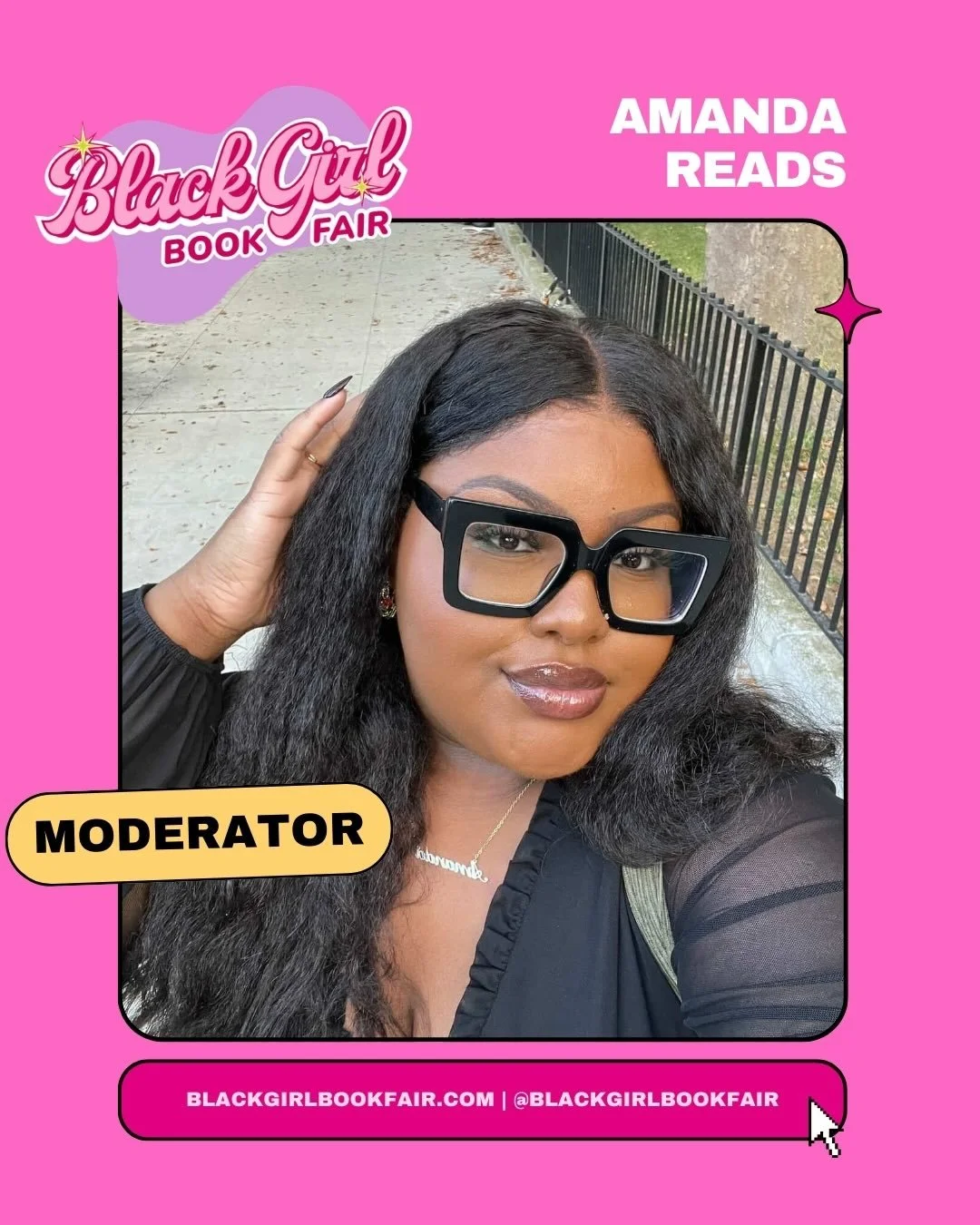 ⭐️Moderator alert⭐️ Pleased to announce that @amandasbookclub__ will be one of two moderators bringing the vibe to our live stream during our virtual fair! Everyone say &ldquo;heyyyy Amanda&rdquo;, follow her and support! And grab your free fair tick