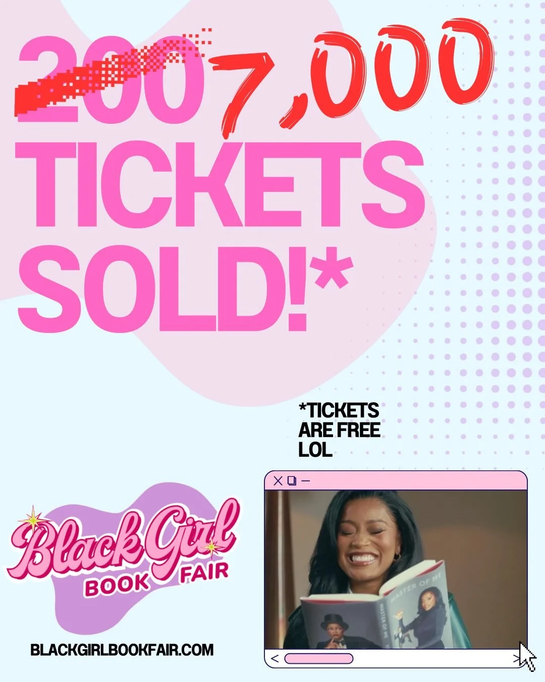 Ahhhhhhhh we hit 7,000 tickets today!!!! Thank you so much everyone 😭💕 The fair is two weeks away!